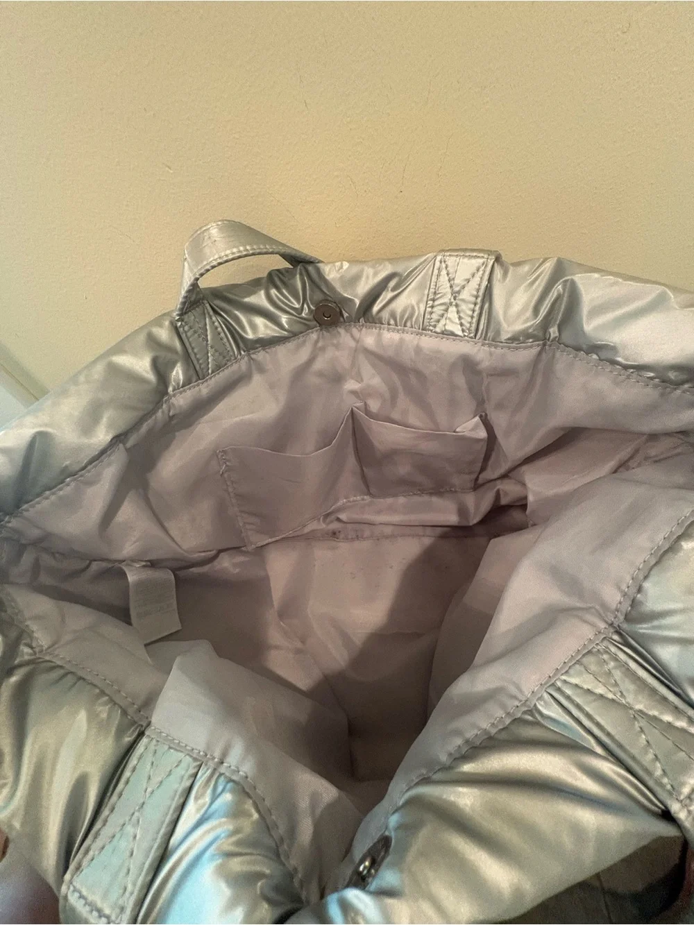 GAP Silver Puffer Tote Bag